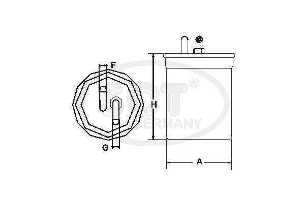 SCT GERMANY Degvielas filtrs ST 6123